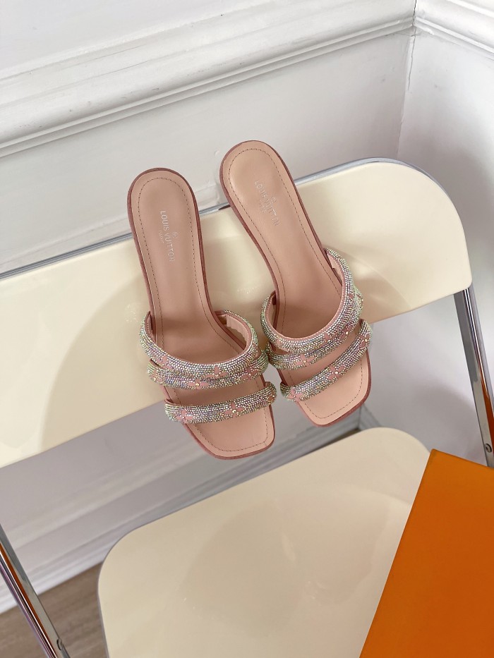 Louis Vuitton Womens Shoes Sandals Slippers Luxury Brand REVIVAL APPEAL MULE 1A93WI calf leather with Original Box 5.5cm Heel