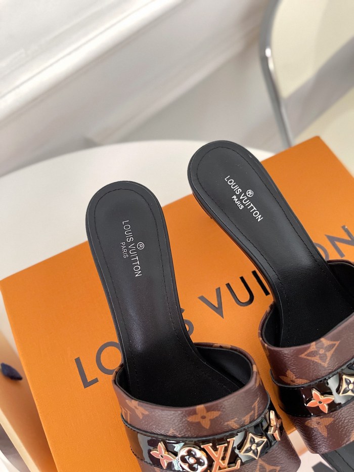Louis Vuitton Womens Shoes Sandals Slippers Luxury Brand REVIVAL MULE 1A8W32 calf leather with Original Box 5.5cm Heel