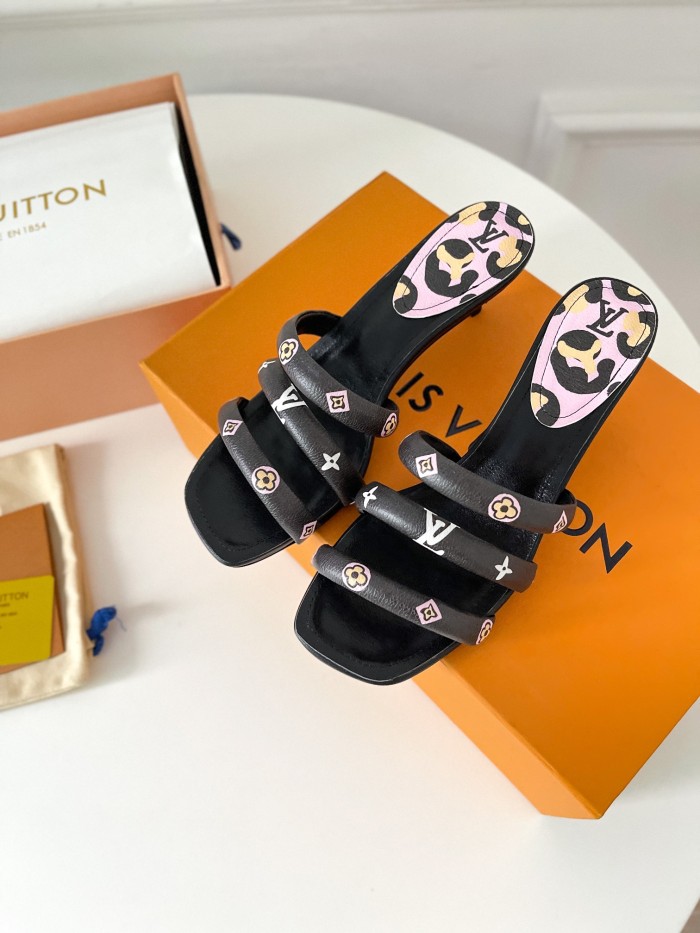 Louis Vuitton Womens Shoes Sandals Slippers Luxury Brand REVIVAL APPEAL MULE 1A93WI calf leather with Original Box 5.5cm Heel