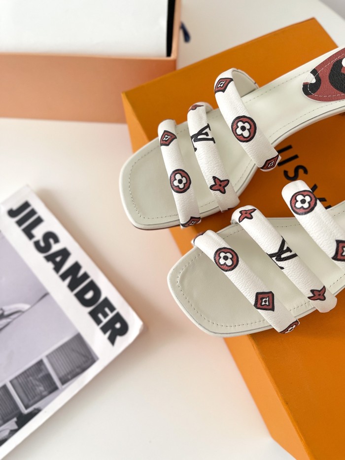Louis Vuitton Womens Shoes Sandals Slippers Luxury Brand REVIVAL APPEAL MULE 1A93WI calf leather with Original Box 5.5cm Heel