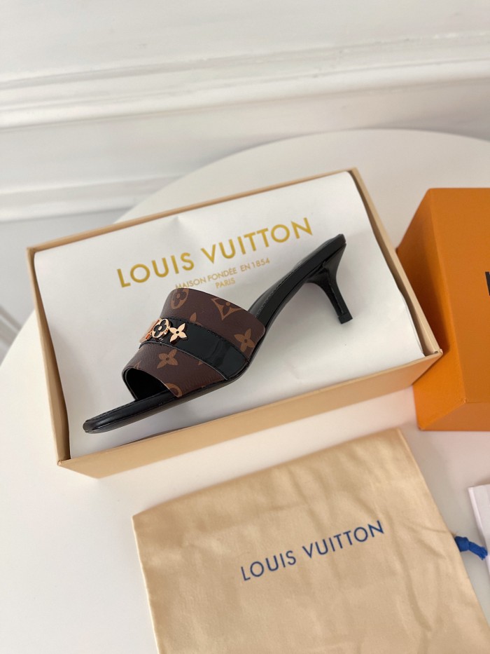 Louis Vuitton Womens Shoes Sandals Slippers Luxury Brand REVIVAL MULE 1A8W32 calf leather with Original Box 5.5cm Heel