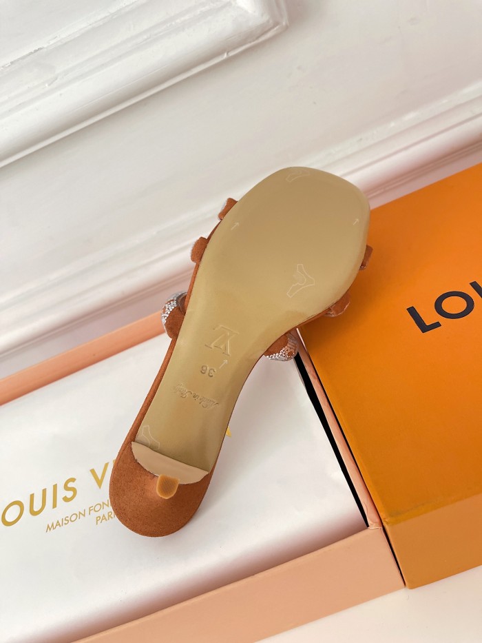 Louis Vuitton Womens Shoes Sandals Slippers Luxury Brand REVIVAL APPEAL MULE 1A93WI calf leather with Original Box 5.5cm Heel