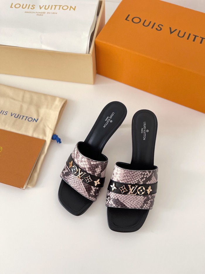 Louis Vuitton Womens Shoes Sandals Slippers Luxury Brand REVIVAL MULE 1A8W32 calf leather with Original Box 5.5cm Heel
