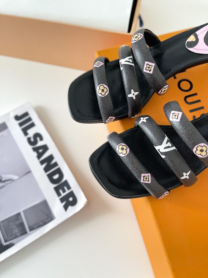 Louis Vuitton Womens Shoes Sandals Slippers Luxury Brand REVIVAL APPEAL MULE 1A93WI calf leather with Original Box 5.5cm Heel