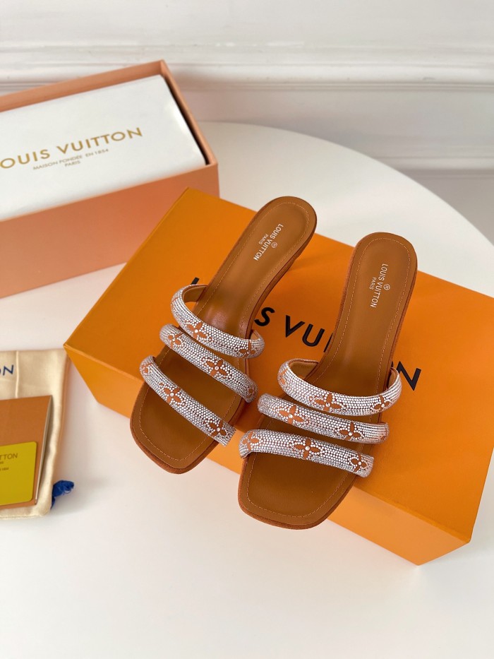 Louis Vuitton Womens Shoes Sandals Slippers Luxury Brand REVIVAL APPEAL MULE 1A93WI calf leather with Original Box 5.5cm Heel