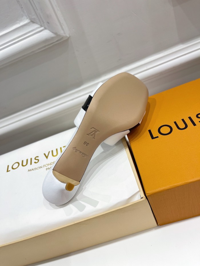 Louis Vuitton Womens Shoes Sandals Slippers Luxury Brand REVIVAL MULE 1A8W32 calf leather with Original Box 5.5cm Heel