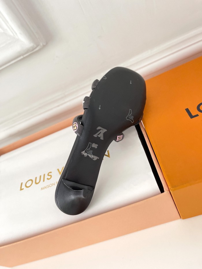 Louis Vuitton Womens Shoes Sandals Slippers Luxury Brand REVIVAL APPEAL MULE 1A93WI calf leather with Original Box 5.5cm Heel