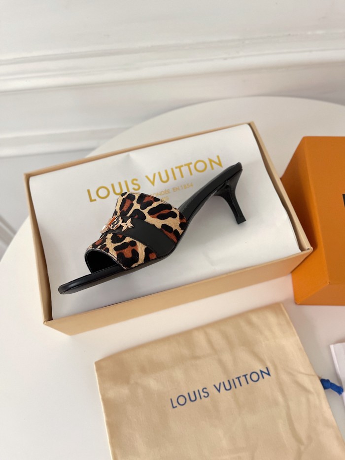Louis Vuitton Womens Shoes Sandals Slippers Luxury Brand REVIVAL MULE 1A8W5A Camel Brown Pony-styled calf leather and calf leather with Original Box 5.5cm Heel