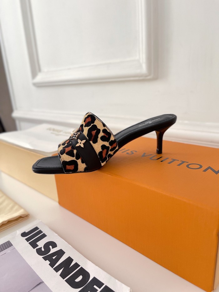 Louis Vuitton Womens Shoes Sandals Slippers Luxury Brand REVIVAL MULE 1A8W5A Camel Brown Pony-styled calf leather and calf leather with Original Box 5.5cm Heel