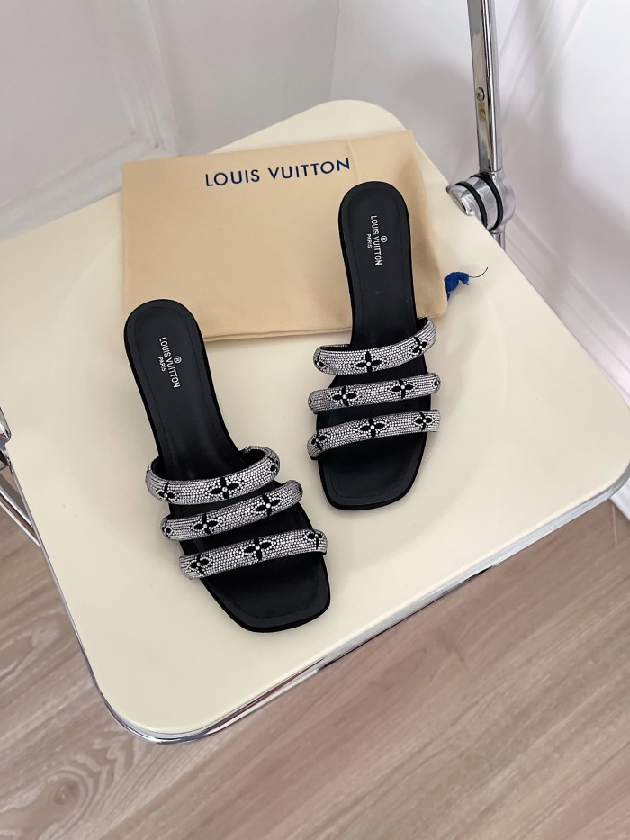 Louis Vuitton Womens Shoes Sandals Slippers Luxury Brand REVIVAL APPEAL MULE 1A93WI calf leather with Original Box 5.5cm Heel