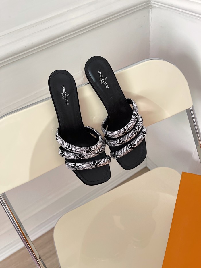 Louis Vuitton Womens Shoes Sandals Slippers Luxury Brand REVIVAL APPEAL MULE 1A93WI calf leather with Original Box 5.5cm Heel