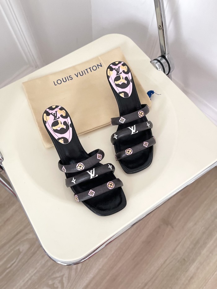 Louis Vuitton Womens Shoes Sandals Slippers Luxury Brand REVIVAL APPEAL MULE 1A93WI calf leather with Original Box 5.5cm Heel