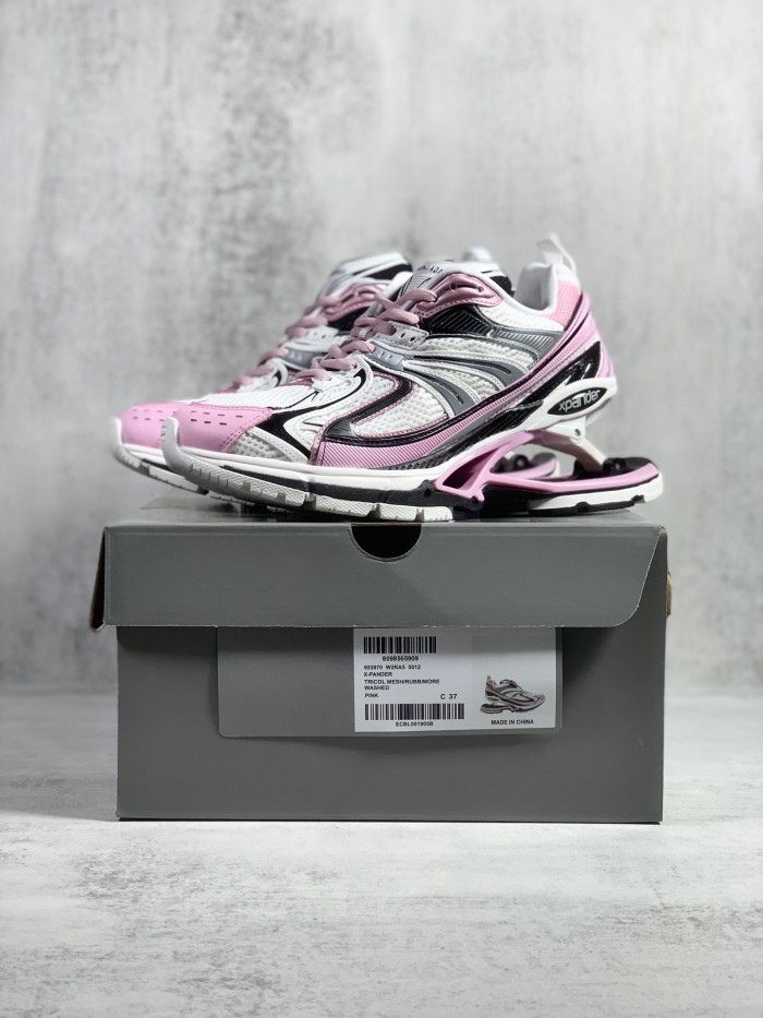 Balenciaga Mens Shoes Breathable Design Sneakers Luxury Brand MEN'S X-PANDER SNEAKER IN Pink/GREY/BLACK 653871W2RA37012
