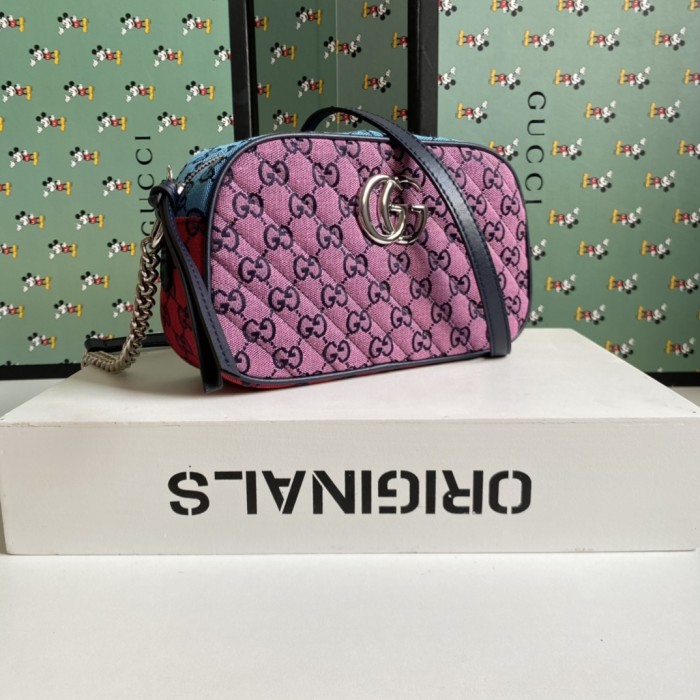 Gucci Womens Bags GG Marmont small matelassé shoulder bag Luxury Brand with Original Box 447632 DTD1T 1000