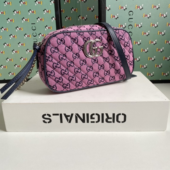 Gucci Womens Bags GG Marmont small matelassé shoulder bag Luxury Brand with Original Box 447632 DTD1T 1000