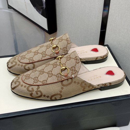 Gucci Womens Shoes Casual Loafers Design Luxury Brand Leather Women's jumbo GG Princetown slipper with Original Box 475094 UKO60 2588