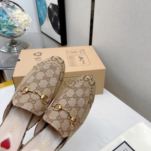 Gucci Womens Shoes Casual Loafers Design Luxury Brand Leather Women's jumbo GG Princetown slipper with Original Box 475094 UKO60 2588