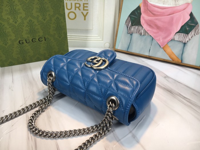 Gucci Womens Bags Shoulder Messenger Bag Luxury Brand Gucci GG Marmont matelassé mini bag with Original Box 446744 UM8AF 4340