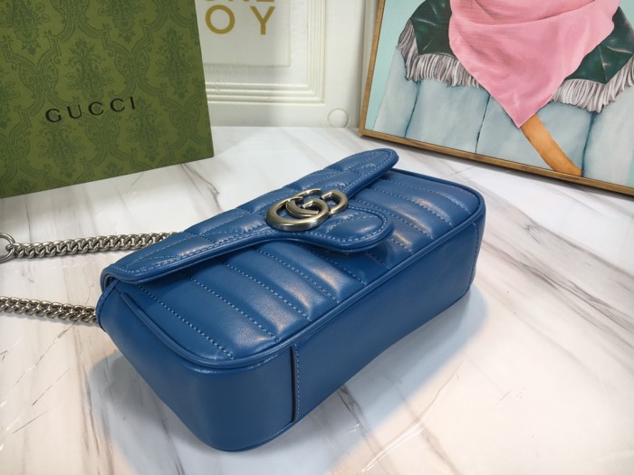 Gucci Womens Bags Shoulder Messenger Bag Luxury Brand Gucci GG Marmont matelassé mini bag with Original Box 446744 UM8AF 4340