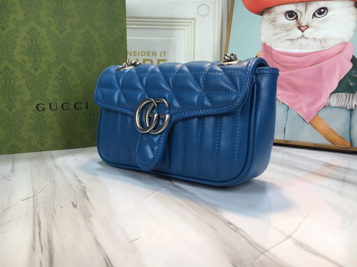 Gucci Womens Bags Shoulder Messenger Bag Luxury Brand Gucci GG Marmont matelassé mini bag with Original Box 446744 UM8AF 4340