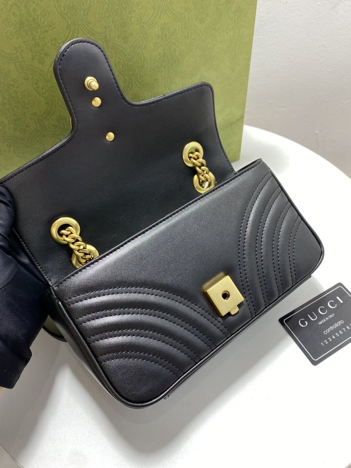 Gucci Womens Bags Shoulder Messenger Bag Luxury Brand Gucci GG Marmont matelassé mini bag with Original Box