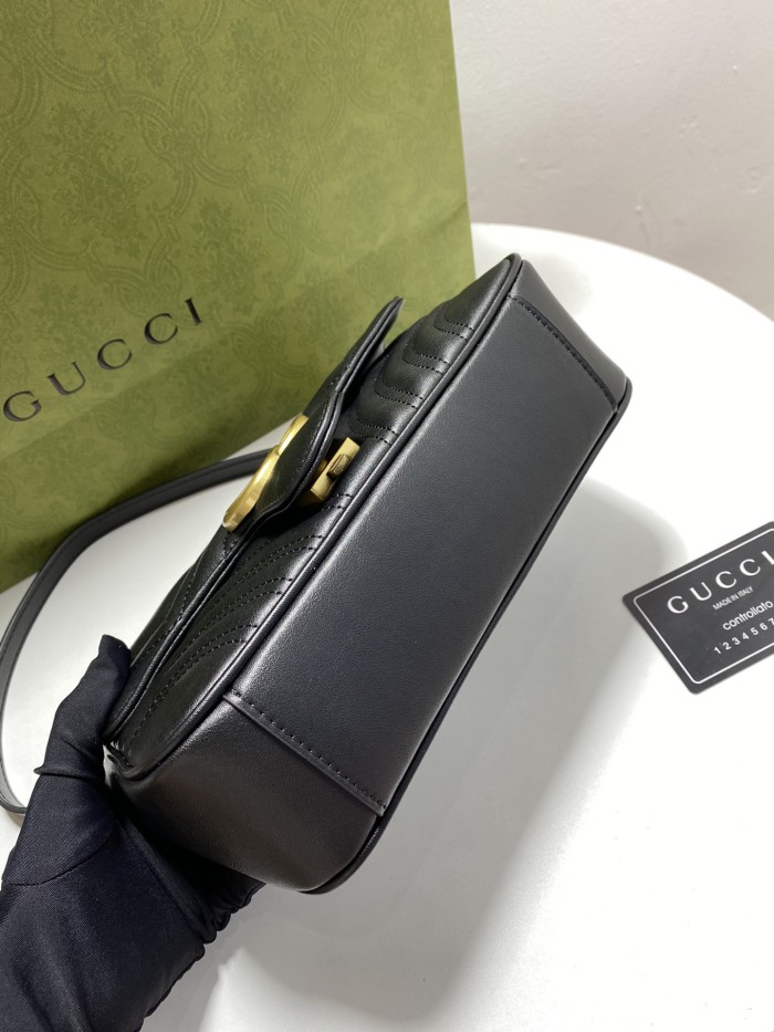 Gucci Womens Bags Shoulder Messenger Bag Luxury Brand Gucci GG Marmont matelassé mini bag with Original Box