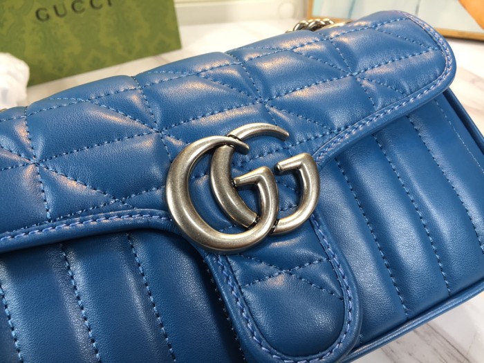 Gucci Womens Bags Shoulder Messenger Bag Luxury Brand Gucci GG Marmont matelassé mini bag with Original Box 446744 UM8AF 4340
