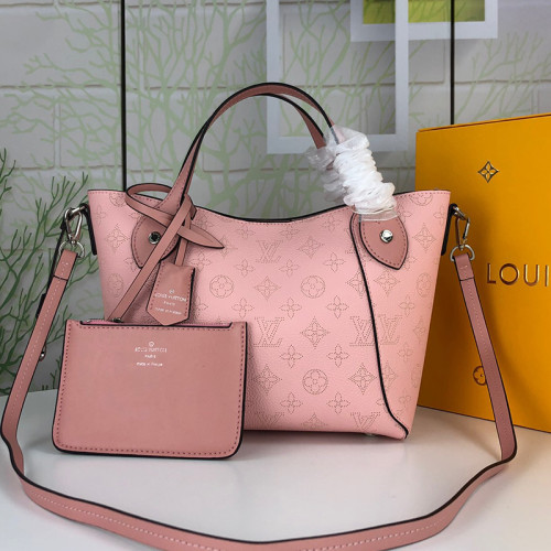 Louis Vuitton Womens Shoulder Bags Handbags Luxury Brand Fashion HINA PM Magnolia Pink Mahina perforated calf leather M54353