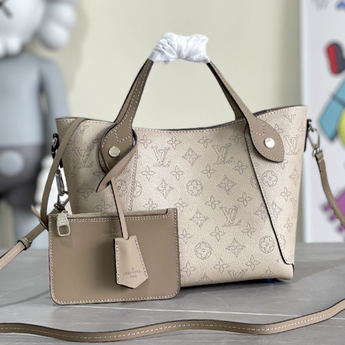 Louis Vuitton Womens Shoulder Bags Handbags Luxury Brand Fashion HINA PM Galet Gray Mahina perforated calf leather M54351