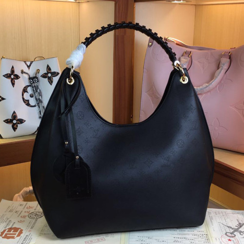Louis Vuitton Womens Bags Messenger Shoulder Bags Handbags Luxury Brand CARMEL M52950 Black Mahina perforated calf leather