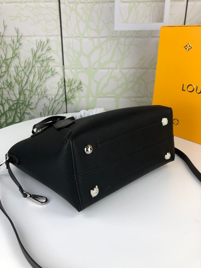Louis Vuitton Womens Shoulder Bags Handbags Luxury Brand Fashion HINA PM Black Mahina perforated calf leather M54350