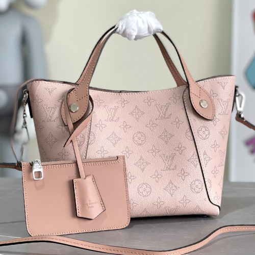 Louis Vuitton Womens Shoulder Bags Handbags Luxury Brand Fashion HINA PM Magnolia Pink Mahina perforated calf leather M54353