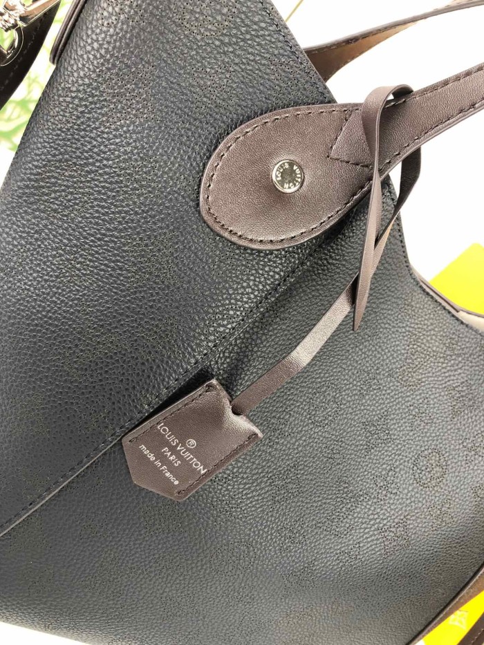 Louis Vuitton Womens Shoulder Bags Handbags Luxury Brand Fashion HINA PM Black Mahina perforated calf leather M54350