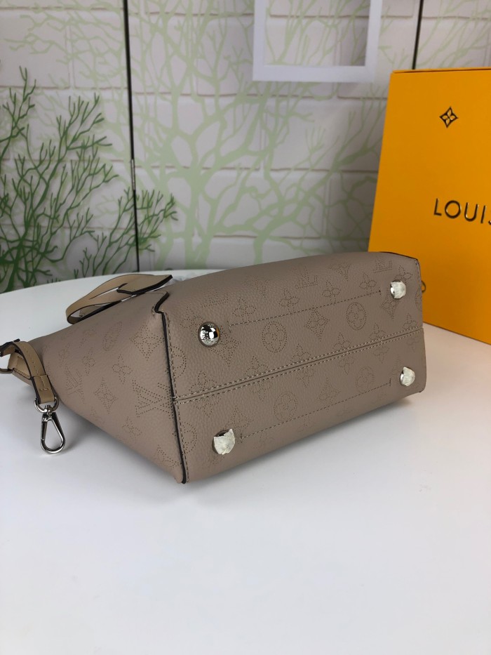 Louis Vuitton Womens Shoulder Bags Handbags Luxury Brand Fashion HINA PM Galet Gray Mahina perforated calf leather M54351