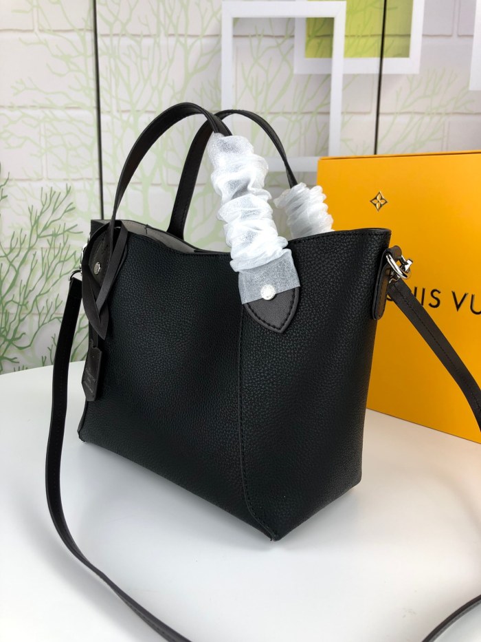 Louis Vuitton Womens Shoulder Bags Handbags Luxury Brand Fashion HINA PM Black Mahina perforated calf leather M54350