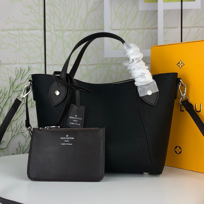 Louis Vuitton Womens Shoulder Bags Handbags Luxury Brand Fashion HINA PM Black Mahina perforated calf leather M54350