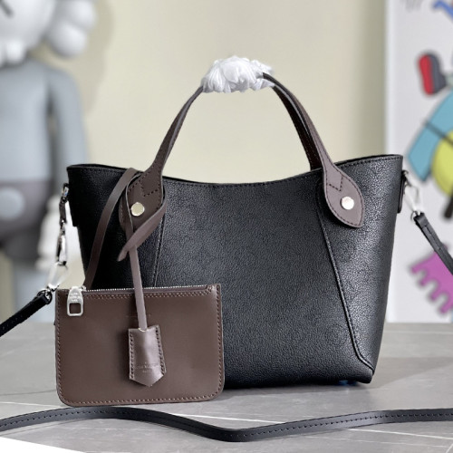 Louis Vuitton Womens Shoulder Bags Handbags Luxury Brand Fashion HINA PM Black Mahina perforated calf leather M54350