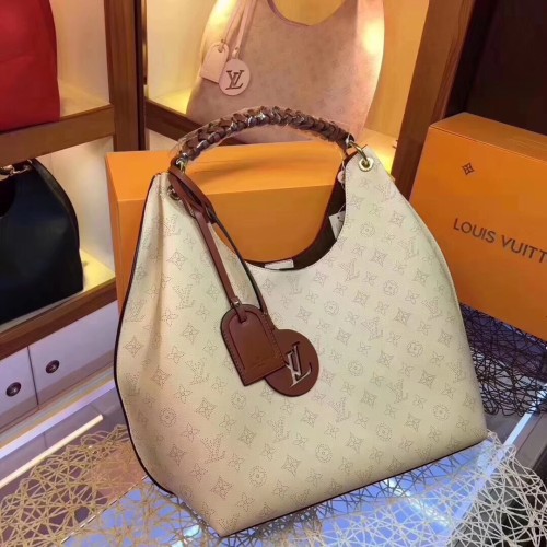 Louis Vuitton Womens Bags Messenger Shoulder Bags Handbags Luxury Brand CARMEL M53188 Crème Beige Mahina perforated calf leather