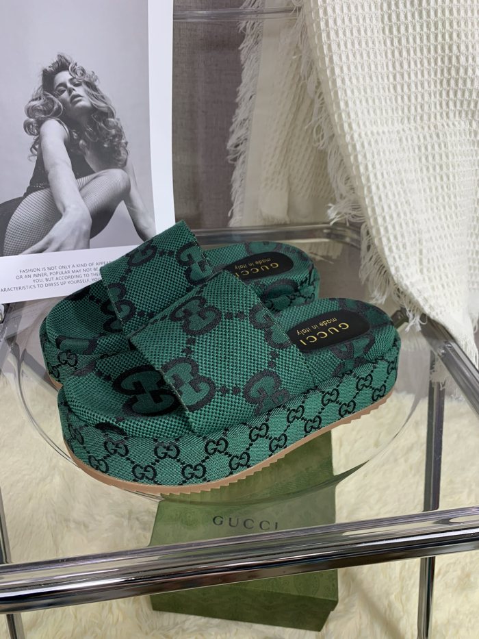 Gucci Womens Shoes Platform Slide Slippers Sandal Summer Design Luxury Brand Women's platform slide sandal with Original Box 623212 UKO00 2580