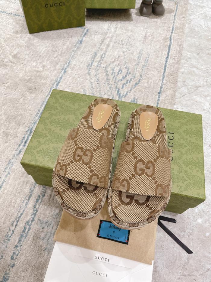 Gucci Womens Shoes Platform Slide Slippers Sandal Summer Design Luxury Brand Women's platform slide sandal with Original Box 623212 UKO00 2580