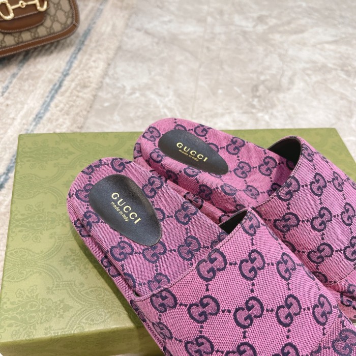 Gucci Womens Shoes Platform Slide Slippers Sandal Summer Design Luxury Brand Women's platform slide sandal with Original Box 623212 UKO00 2580