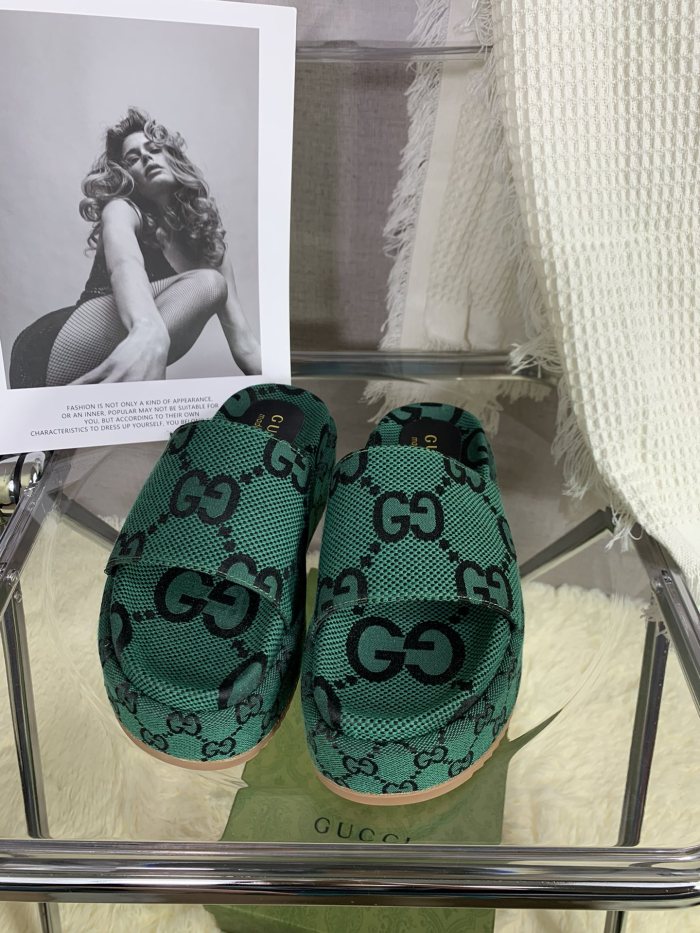 Gucci Womens Shoes Platform Slide Slippers Sandal Summer Design Luxury Brand Women's platform slide sandal with Original Box 623212 UKO00 2580