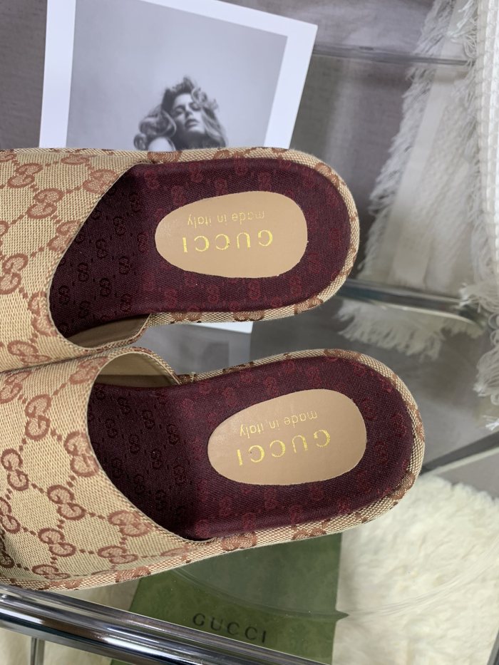 Gucci Womens Shoes Platform Slide Slippers Sandal Summer Design Luxury Brand Women's platform slide sandal with Original Box 623212 UKO00 2580