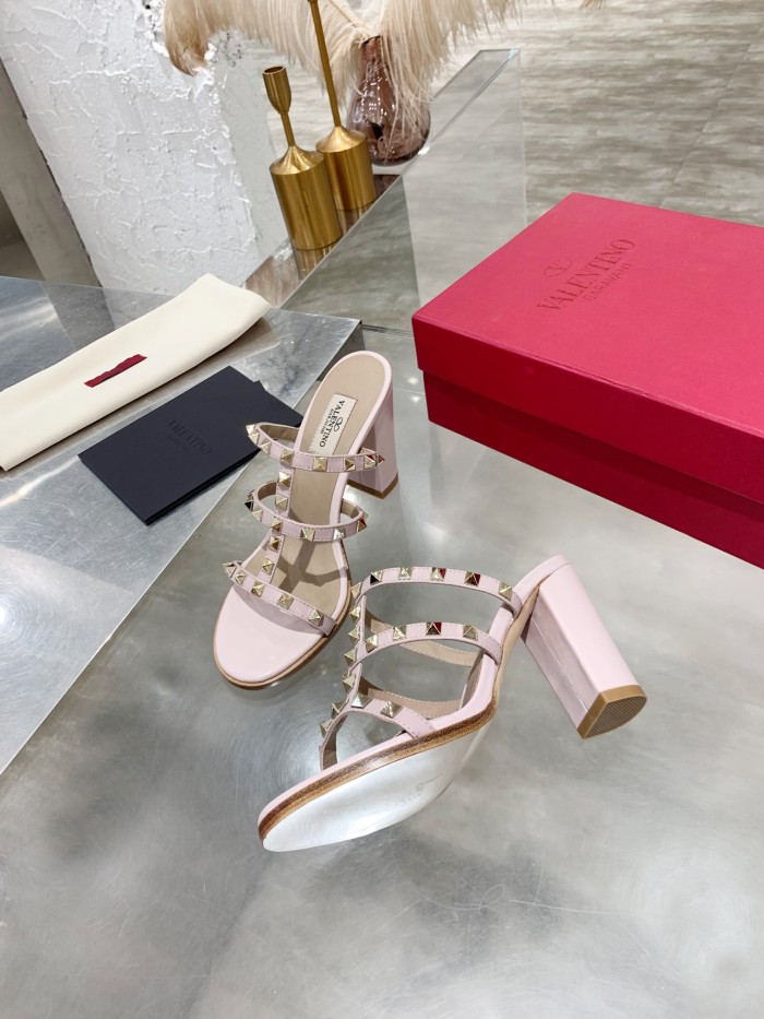 Valentino Women Shoes Mule Flip Flop Sandals ROMAN STUD SLIDE SANDAL IN QUILTED NAPPA with Original Box Luxury Brand