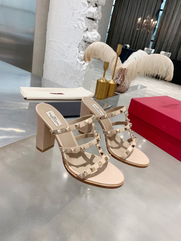 Valentino Women Shoes Mule Flip Flop Sandals ROMAN STUD SLIDE SANDAL IN QUILTED NAPPA with Original Box Luxury Brand