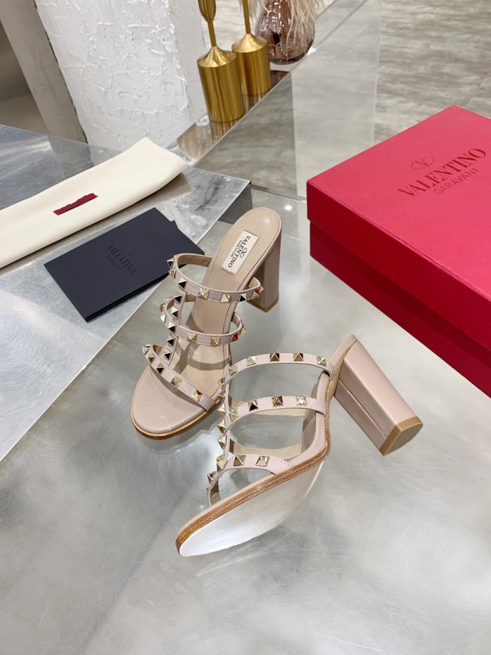 Valentino Women Shoes Mule Flip Flop Sandals ROMAN STUD SLIDE SANDAL IN QUILTED NAPPA with Original Box Luxury Brand