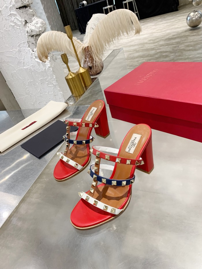 Valentino Women Shoes Mule Flip Flop Sandals ROMAN STUD SLIDE SANDAL IN QUILTED NAPPA with Original Box Luxury Brand