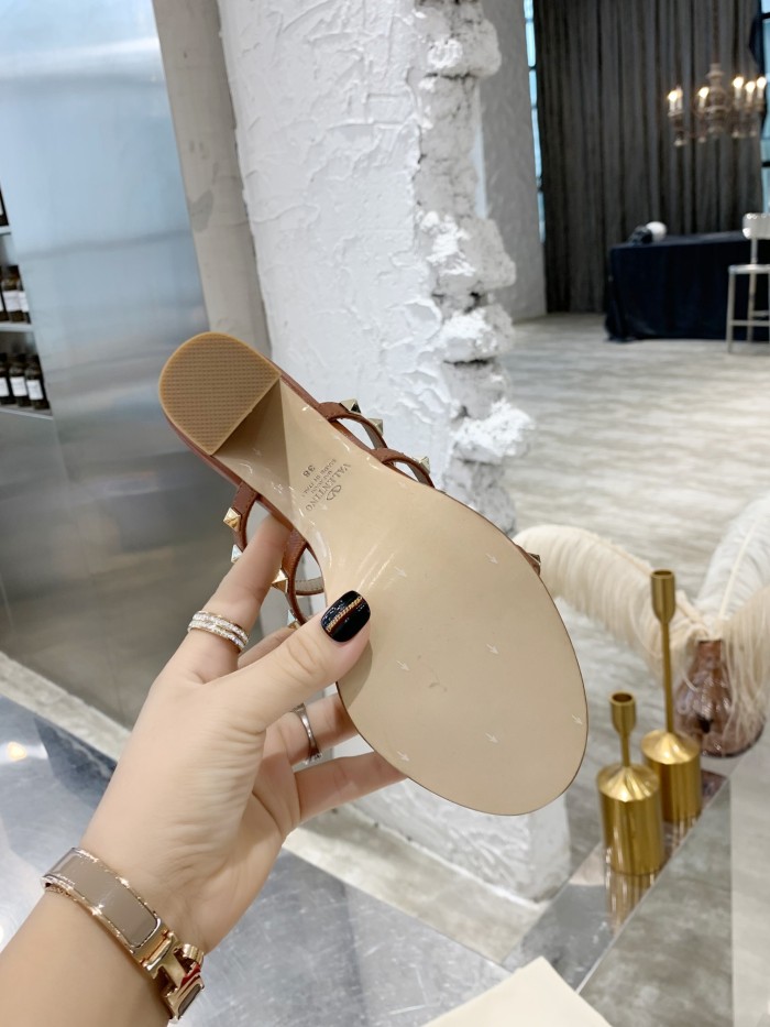 Valentino Women Shoes Mule Flip Flop Sandals ROMAN STUD SLIDE SANDAL IN QUILTED NAPPA with Original Box Luxury Brand