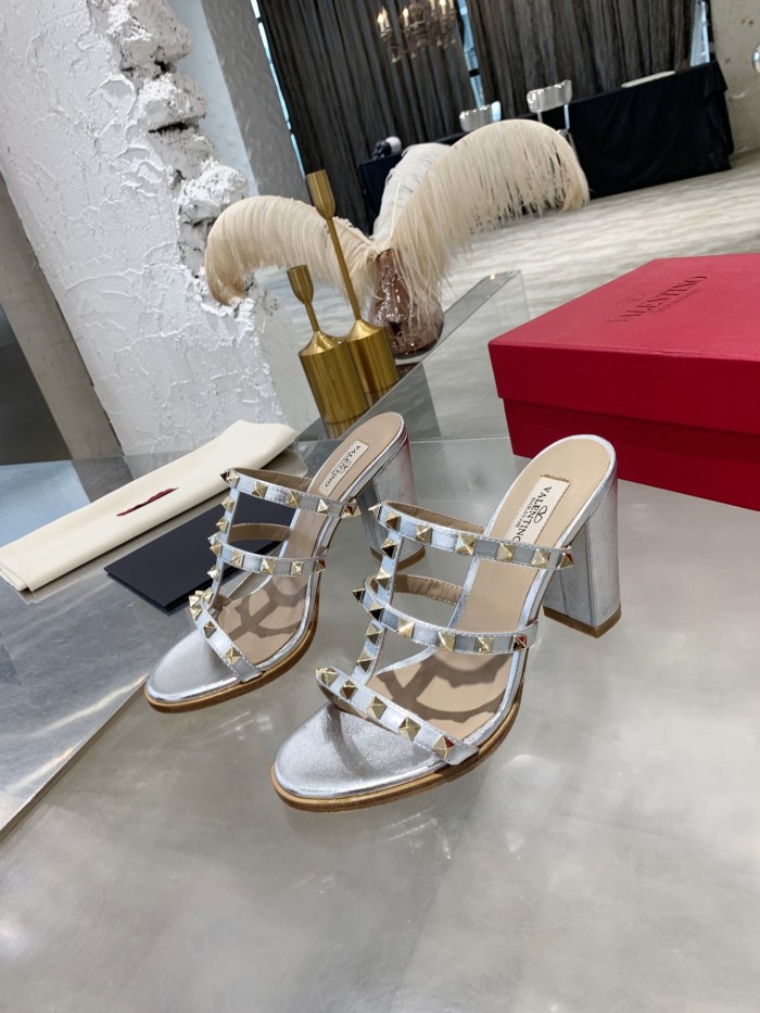 Valentino Women Shoes Mule Flip Flop Sandals ROMAN STUD SLIDE SANDAL IN QUILTED NAPPA with Original Box Luxury Brand
