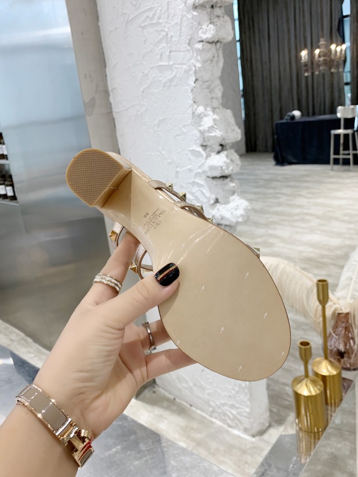 Valentino Women Shoes Mule Flip Flop Sandals ROMAN STUD SLIDE SANDAL IN QUILTED NAPPA with Original Box Luxury Brand